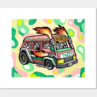 Pink Fire Van Posters and Art